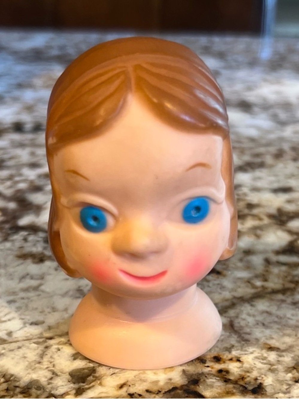 Vintage 1964 Vinyl Doll Head - Make Your Own Doll - Quirky Teen - 2.5 Inch